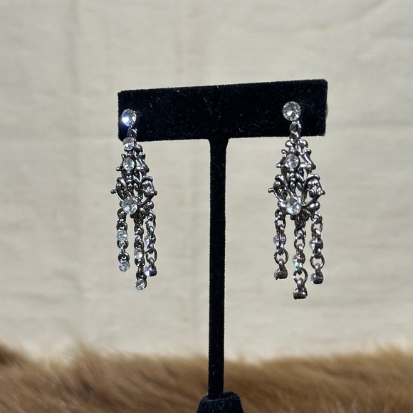 Elegant Silver Chandelier Earrings - Picture 2 of 3
